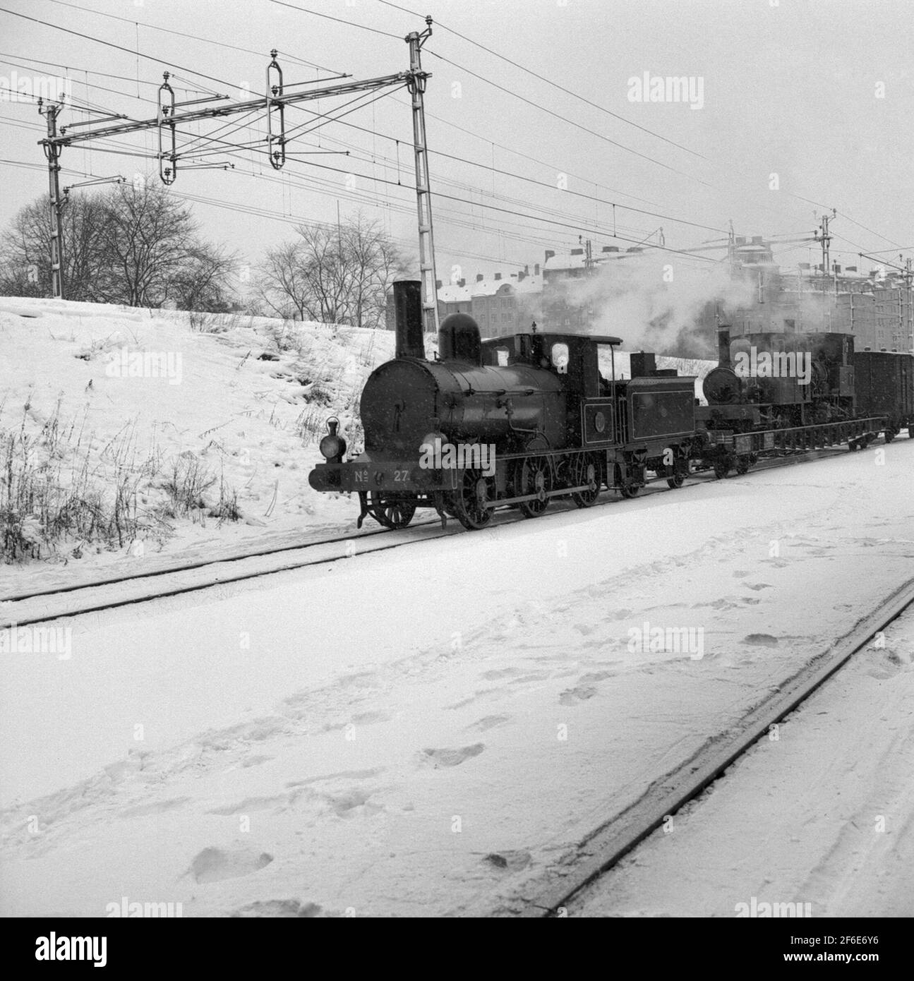 State Railways SJ 1856-1956. 100th anniversary.The train with old ...