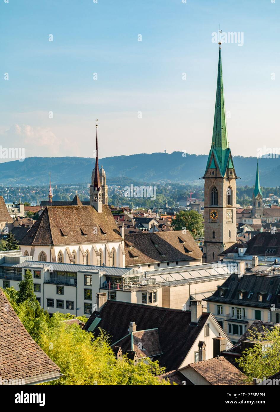 A picture of some of the church towers that dot the Zürich skyline ...
