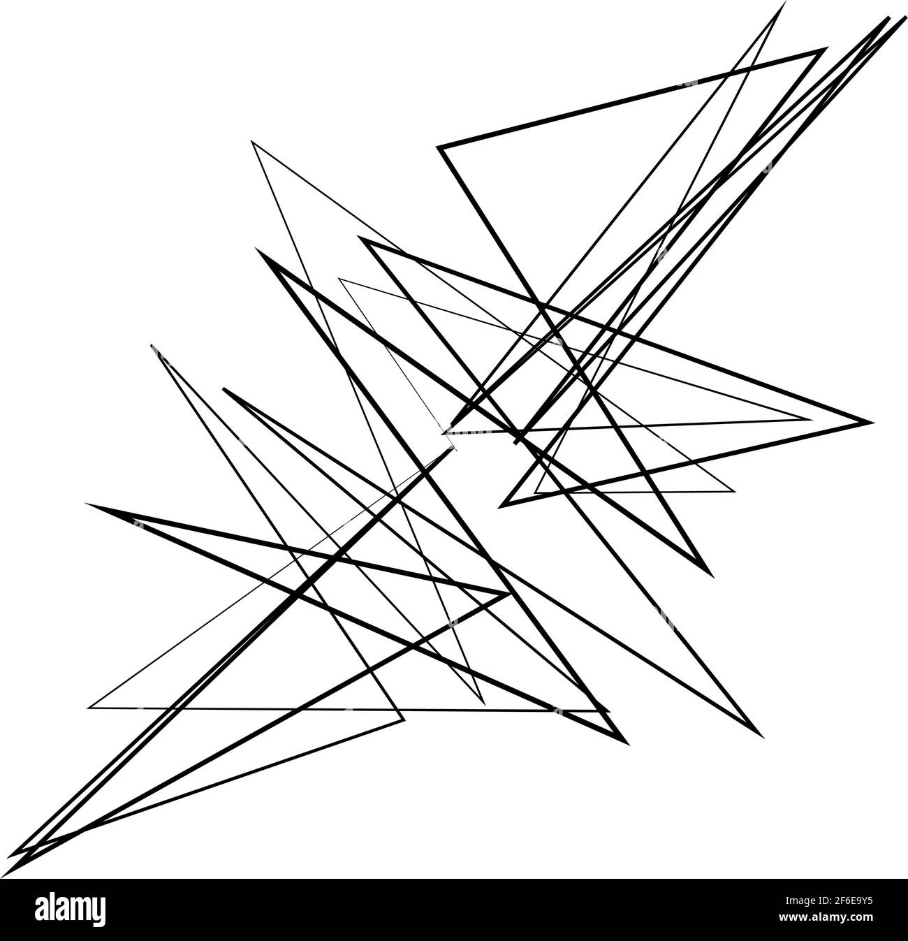 Abstract edgy, geometric line art. Angular random, chaotic lines