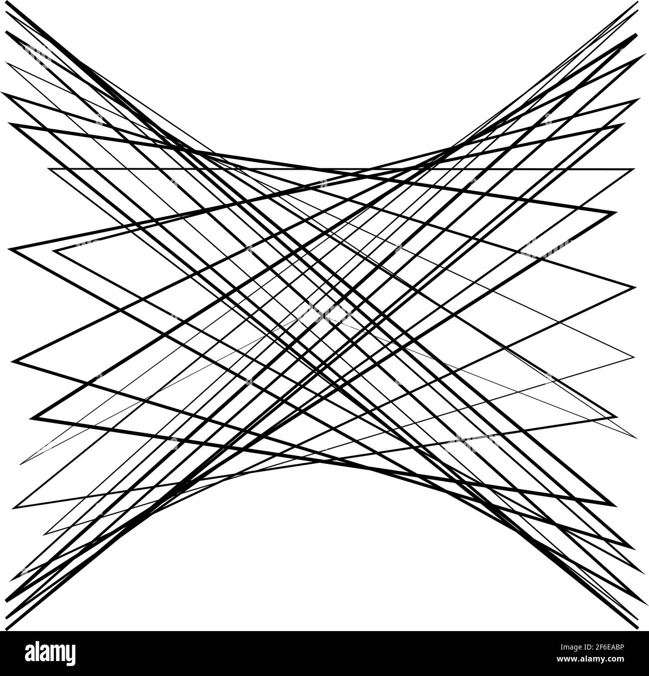 Abstract edgy, geometric line art. Angular random, chaotic lines. Spiky. tapered chaotic art. Irregular artistic element Stock Vector