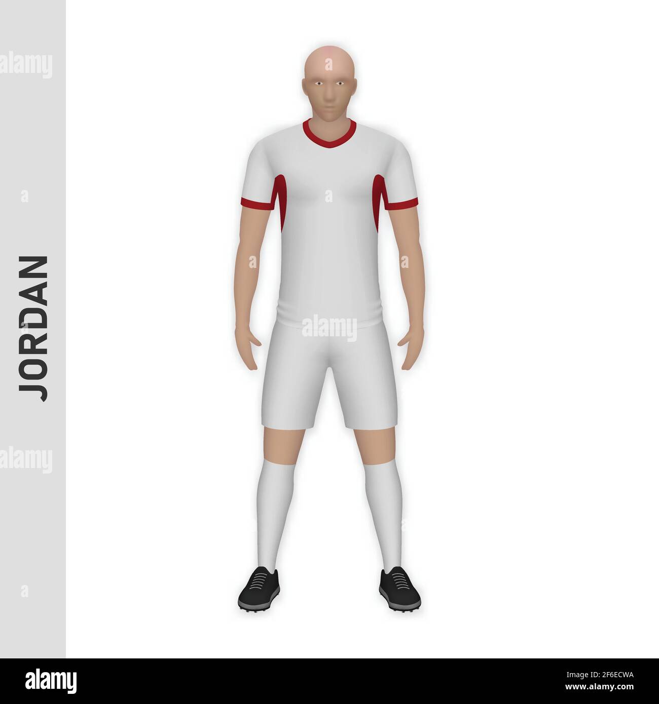 3D realistic soccer player mockup. Jordan Football Team Kit template design  Stock Vector Image & Art - Alamy