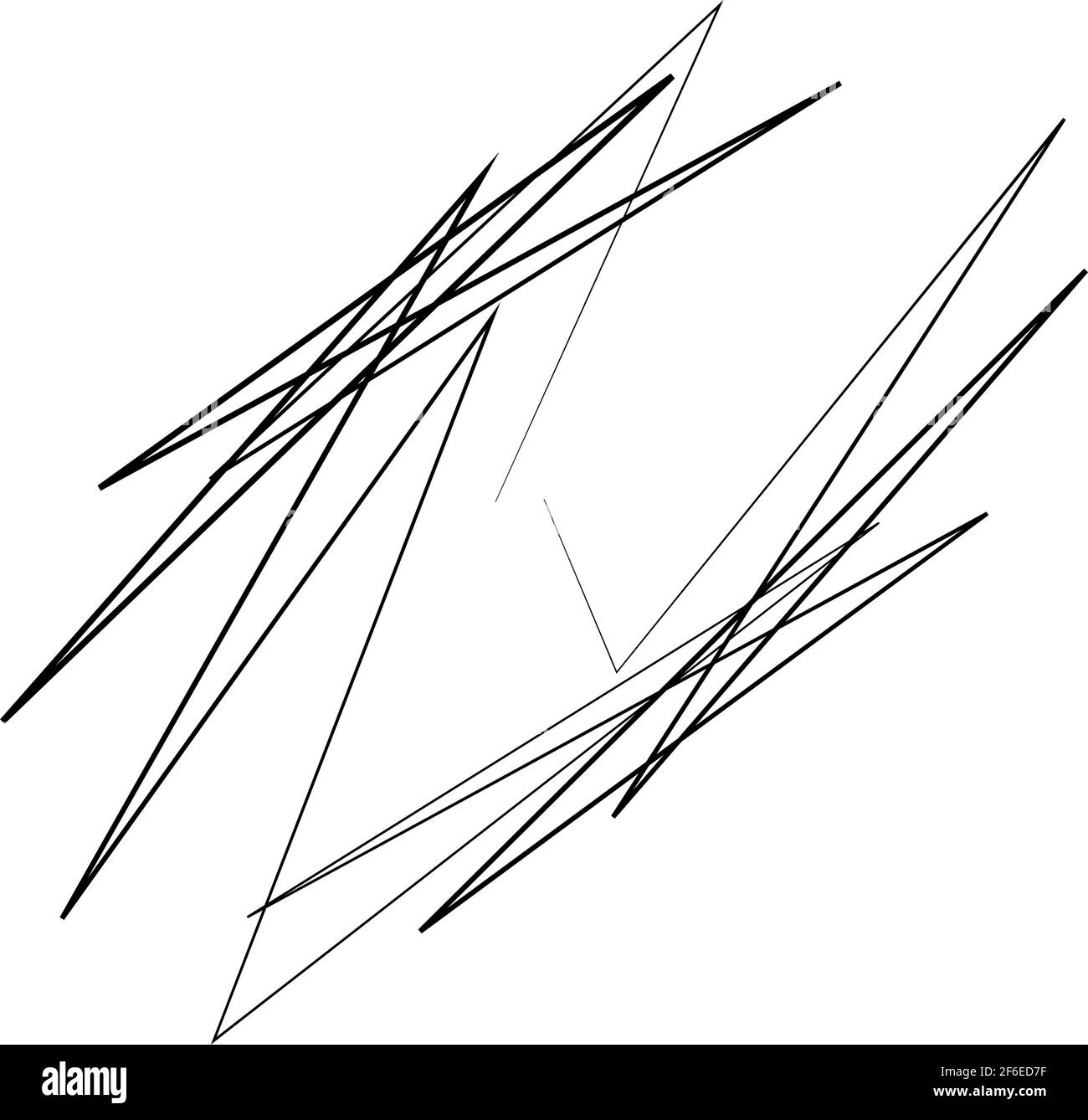 Abstract edgy, geometric line art. Angular random, chaotic lines. Spiky.  tapered chaotic art. Irregular artistic element Stock Vector Image & Art -  Alamy