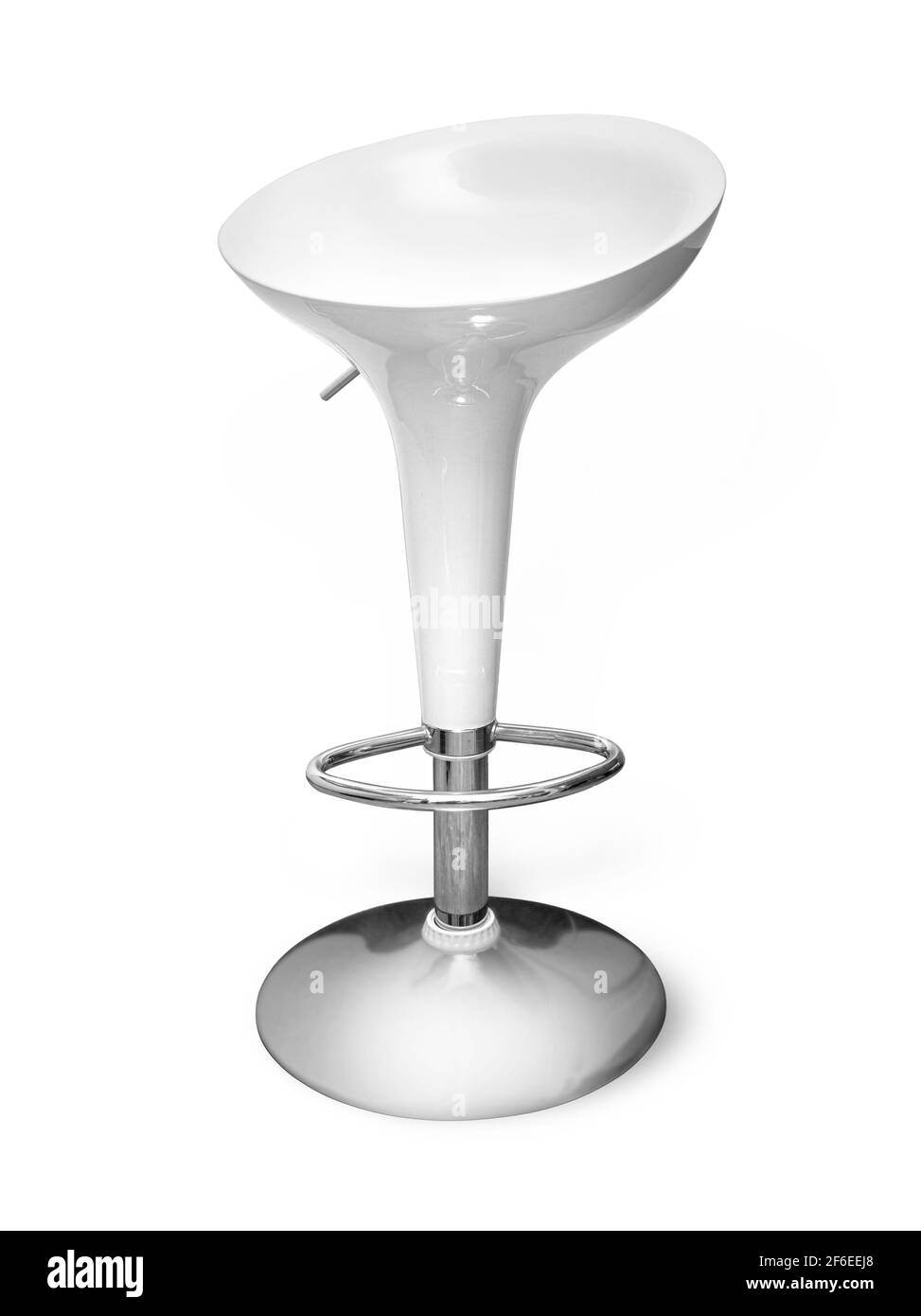 white bar stool . Bar chair. High chair. Bar interior design. with clipping path Stock Photo