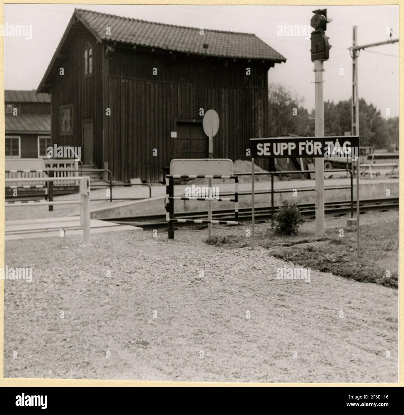 Railroad transition with latch Stock Photo Alamy