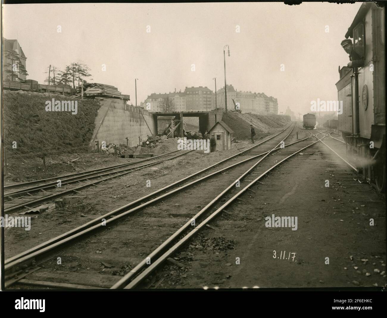 Tomteboda. The state's railways, sj. Viaduct on the main tracks next to ...