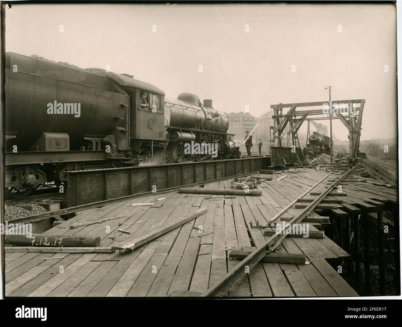 The state's railways, SJ, sample load of Värtaviaduct. SJ F 1201 and SJ ...