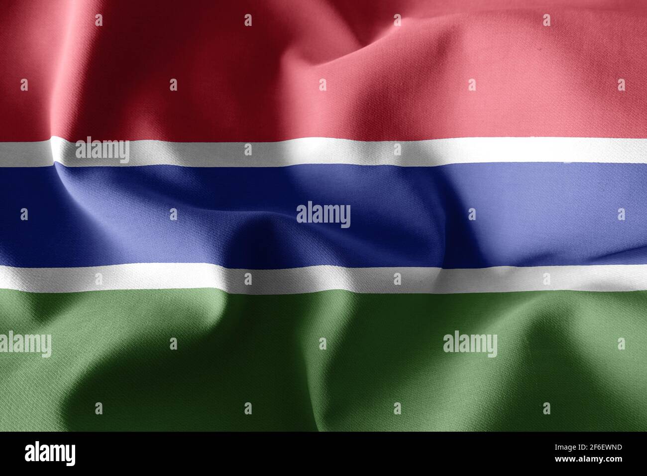 3d rendering realistic waving silk flag of Gambia Stock Photo - Alamy