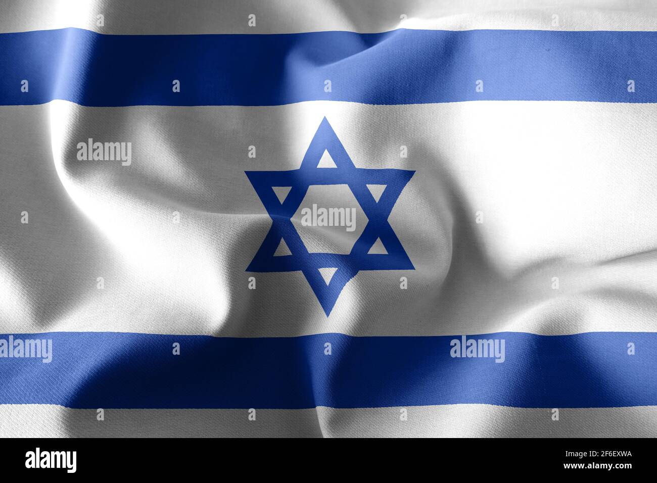 3d rendering realistic waving silk flag of Israel Stock Photo - Alamy