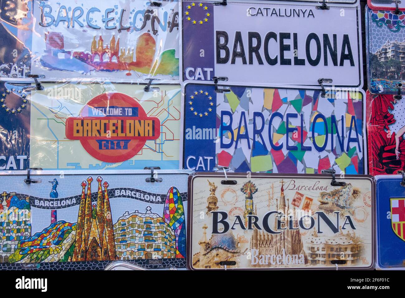 Barcelona tourist licence plates hires stock photography and images