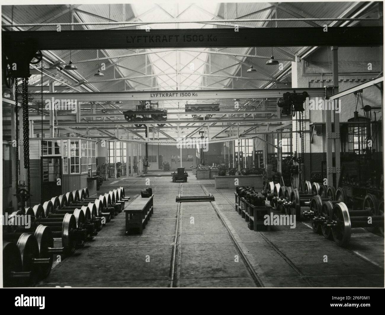 Tomteboda. The state's railways, sj. The main workshop. The wheel audit ...