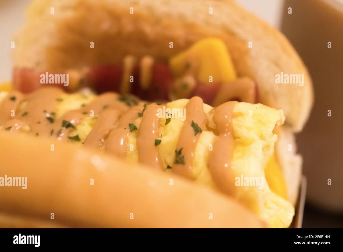 South Korean style sandwiches,South Korea street food Stock Photo - Alamy