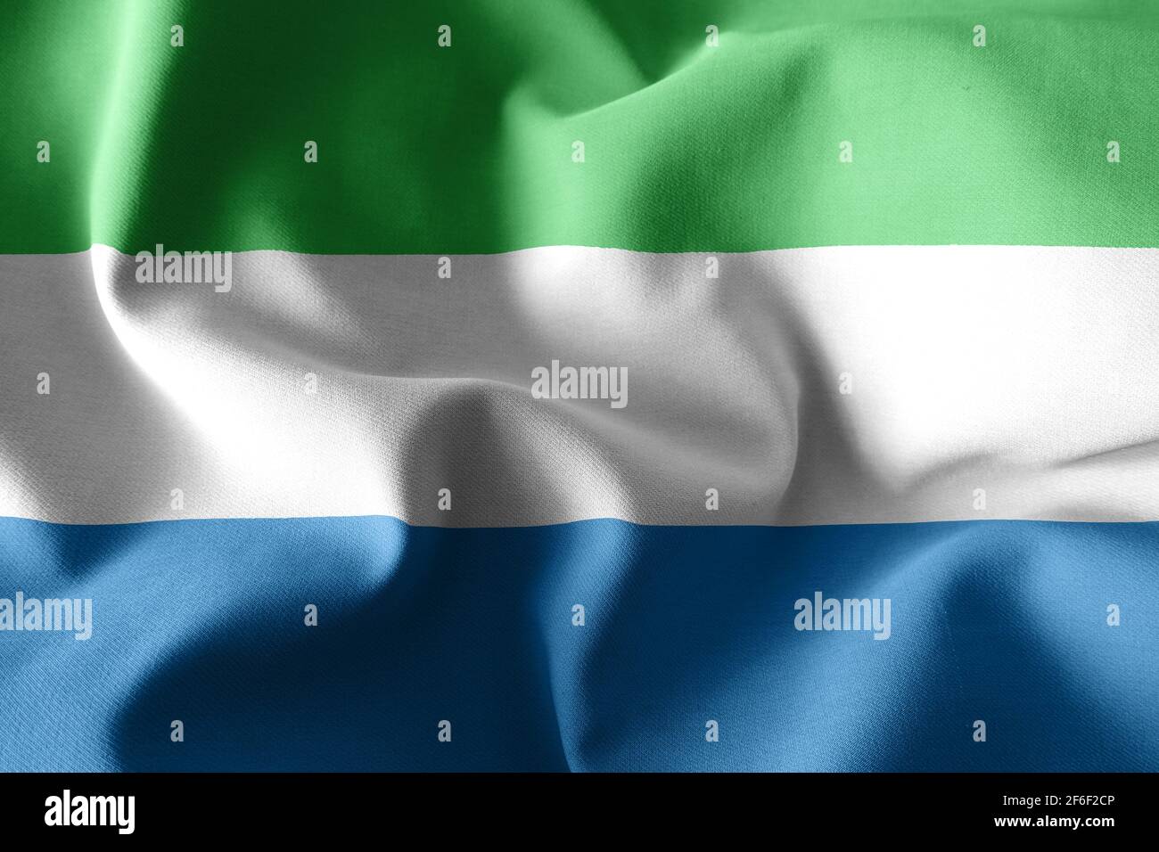 3d rendering realistic waving silk flag of Sierra Leone Stock Photo - Alamy