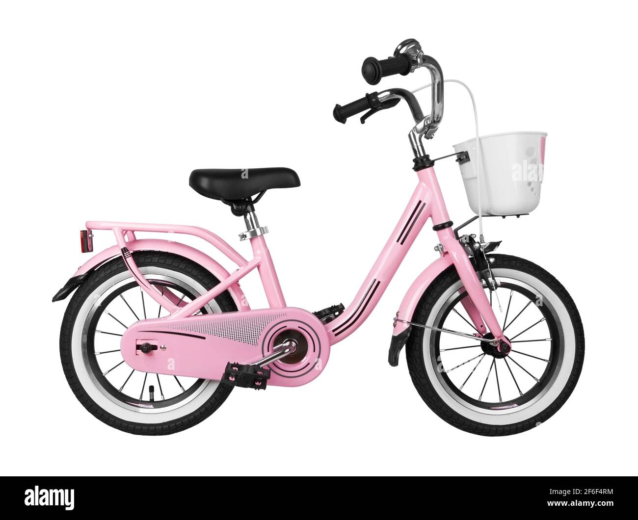 Pink kids bike isolated on a white background Stock Photo - Alamy