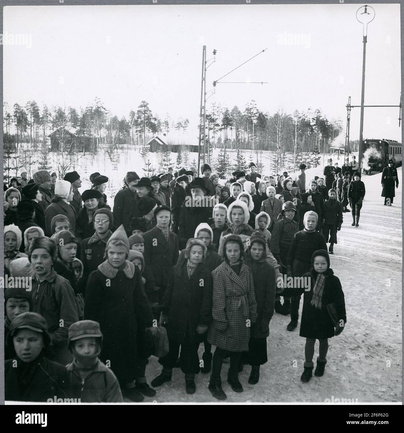 Schoolchildren at Jörn station during the opening of the ...