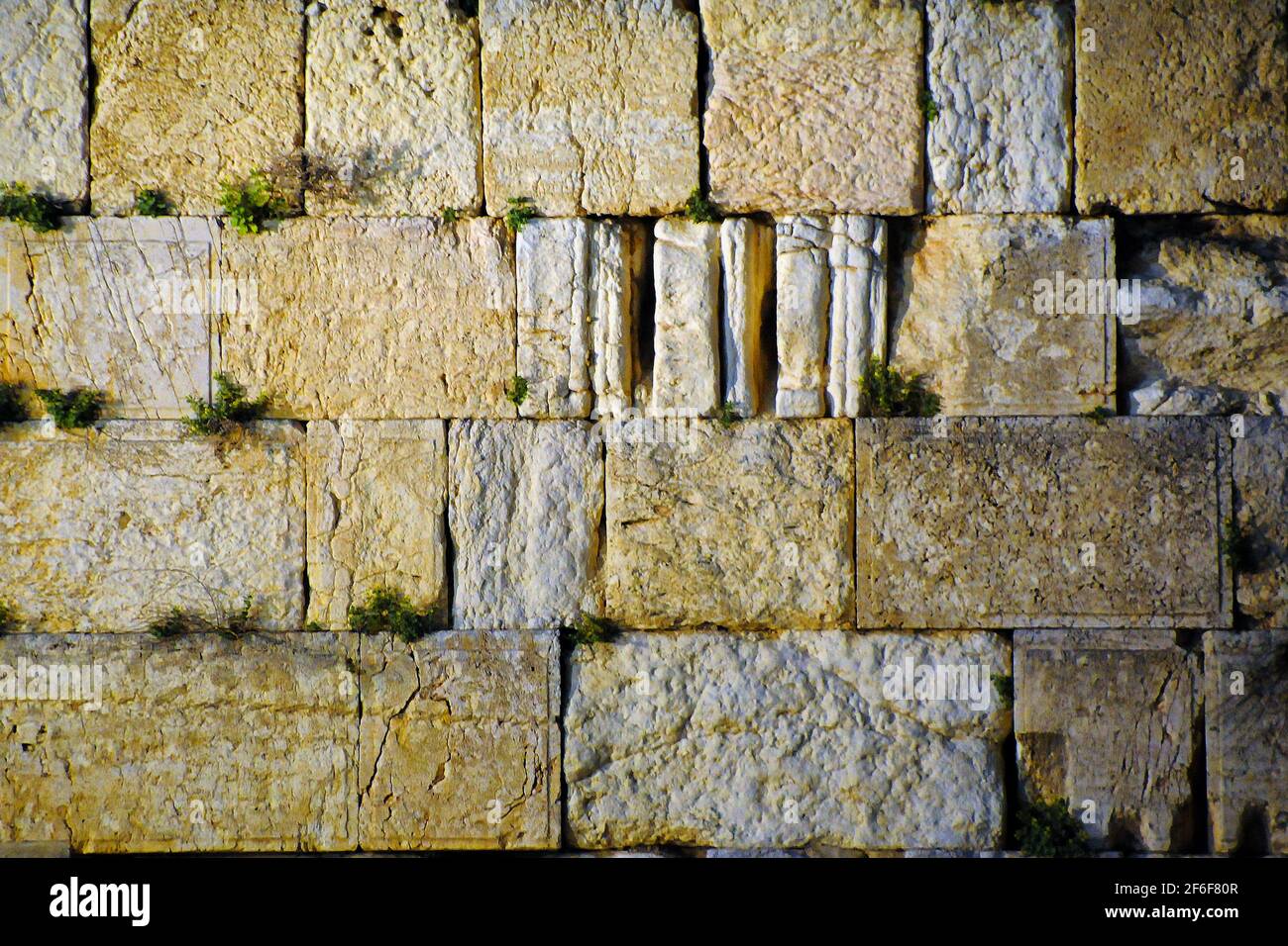 Jerusalem: Closeup of wailing wall in the old city Stock Photo