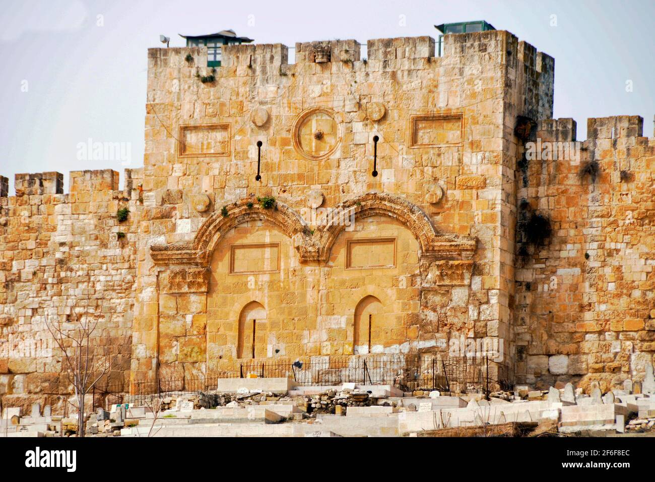 Jerusalem: Golden Gate or Gate of Mercy on the eastern wall of the old city Stock Photo