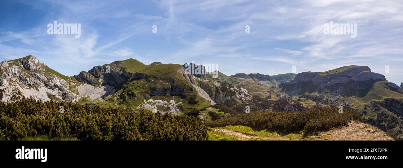 Panorama view from Gschollkopf mountain in Tyrol, Austria Stock Photo