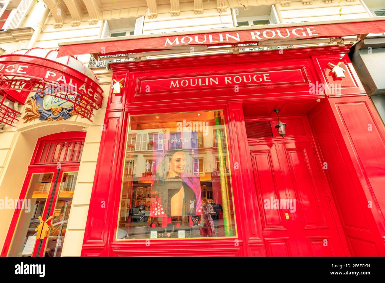 Moulin Rouge entrance Stock Photo