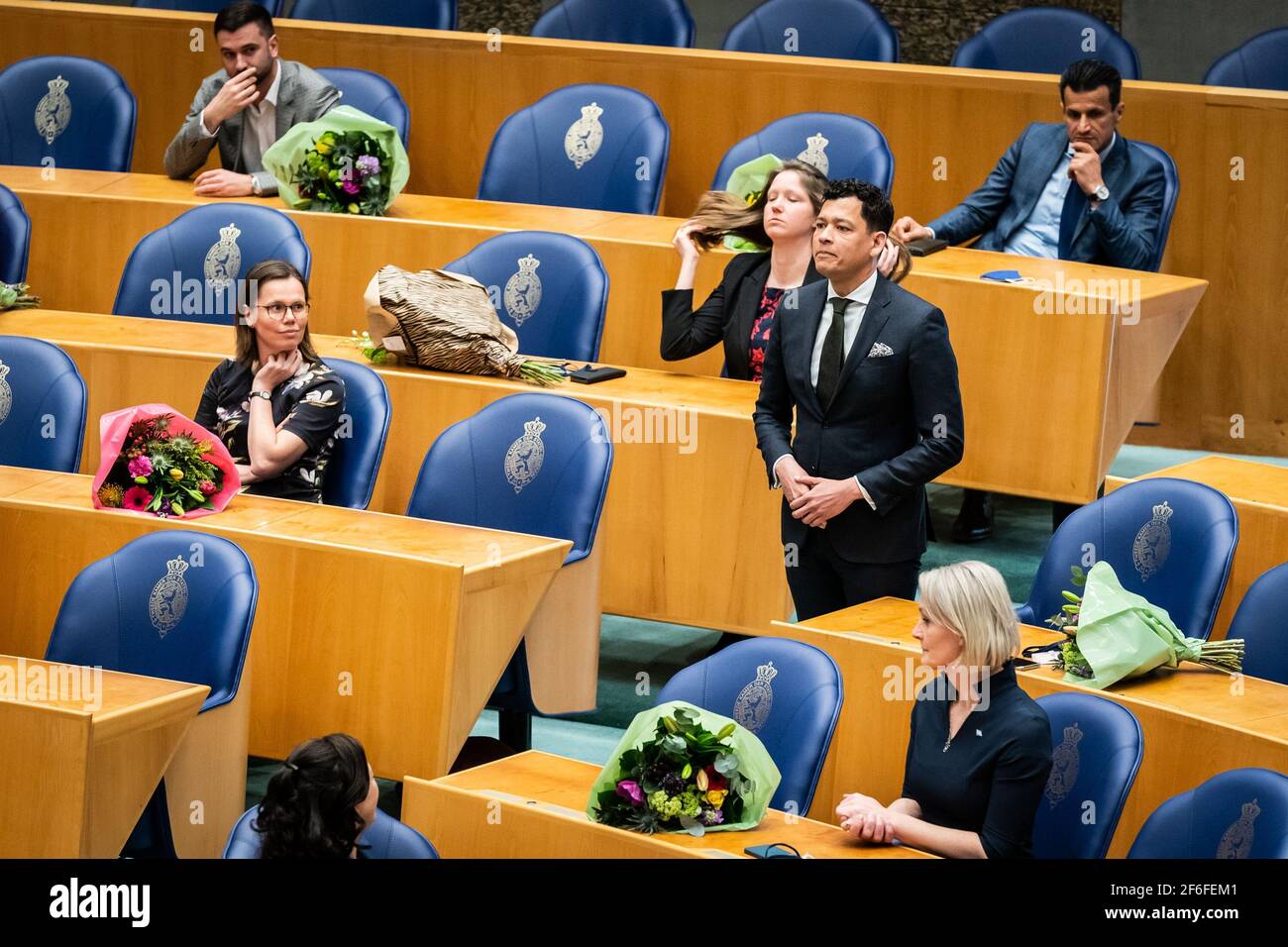 DEN HAAG, 31032021, New members of parliament are sworn in in the