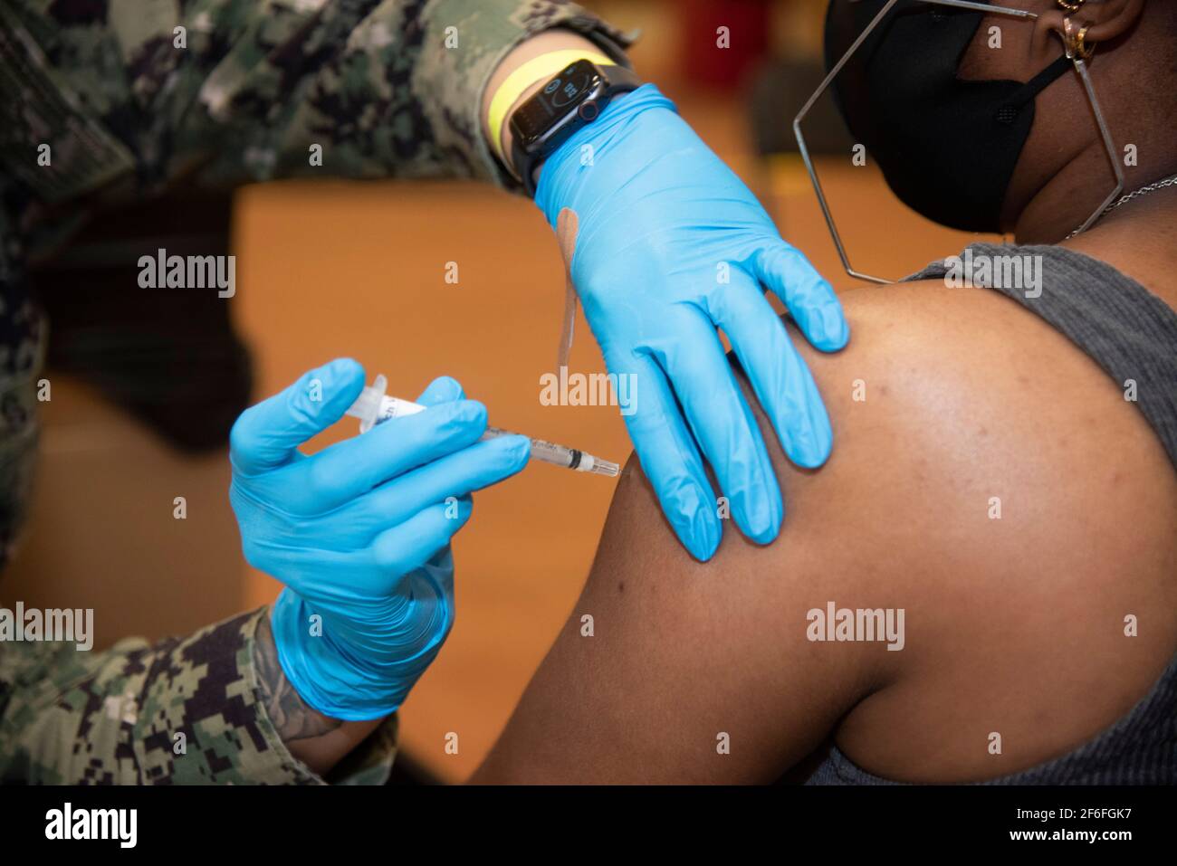 Norfolk VA ,March 31,2021- Getting a COVID-19 vaccine is happening more and more.  Patsy Lynch/Alamay Stock Photo