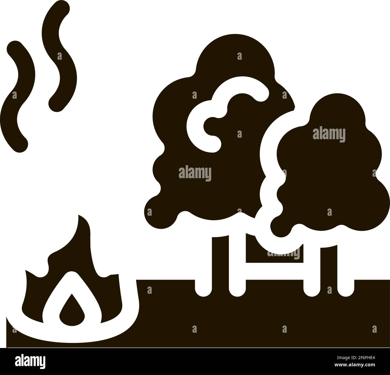 forest fire icon Vector Glyph Illustration Stock Vector