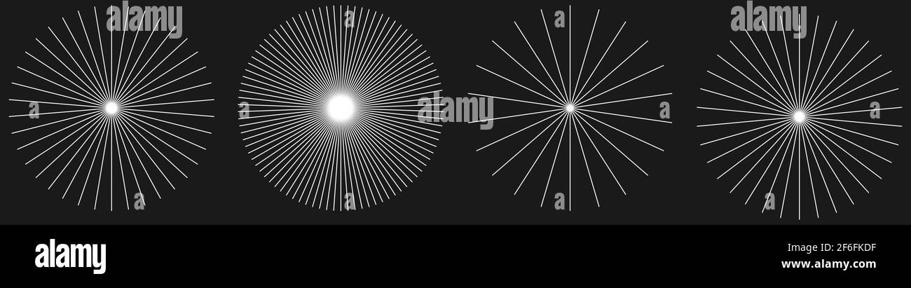 Radial, radiating, converging lines. Circular lines geometric element ...