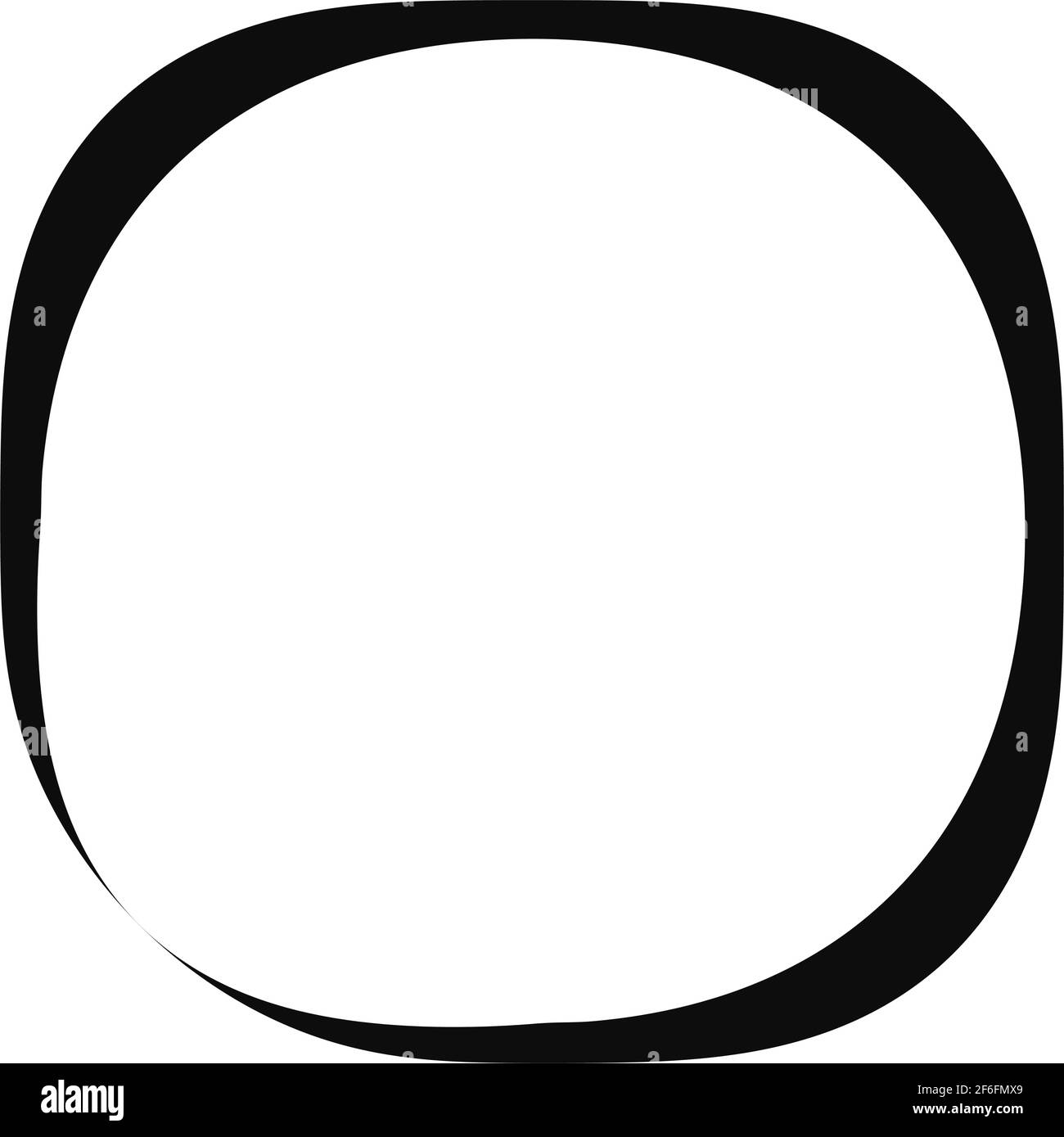 Abstract amorphous, distorted, freeform rounded square shape, element ...