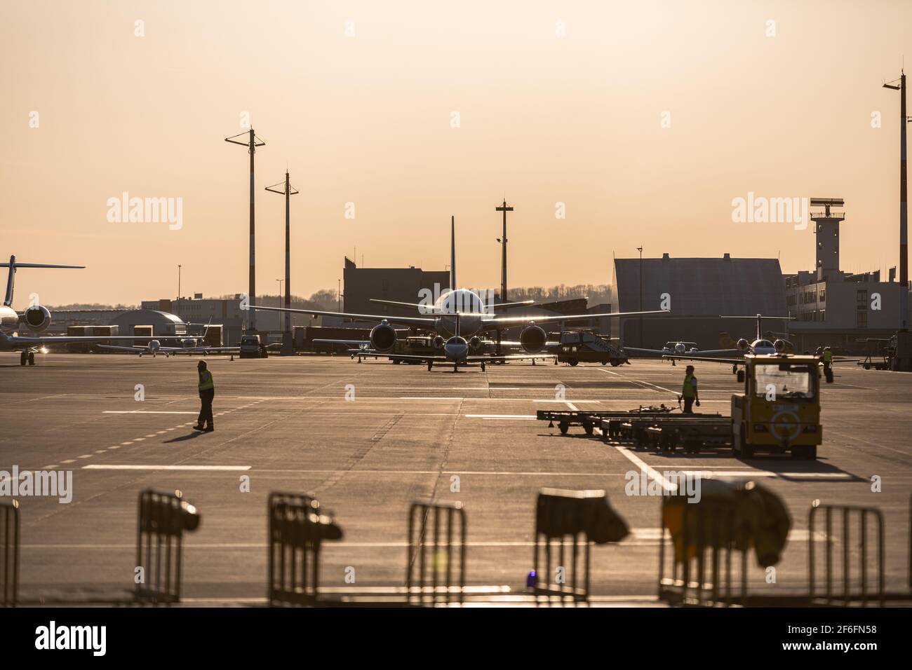 Hoersching, Austria - March 30 2021: A private jet aircraft on the ...