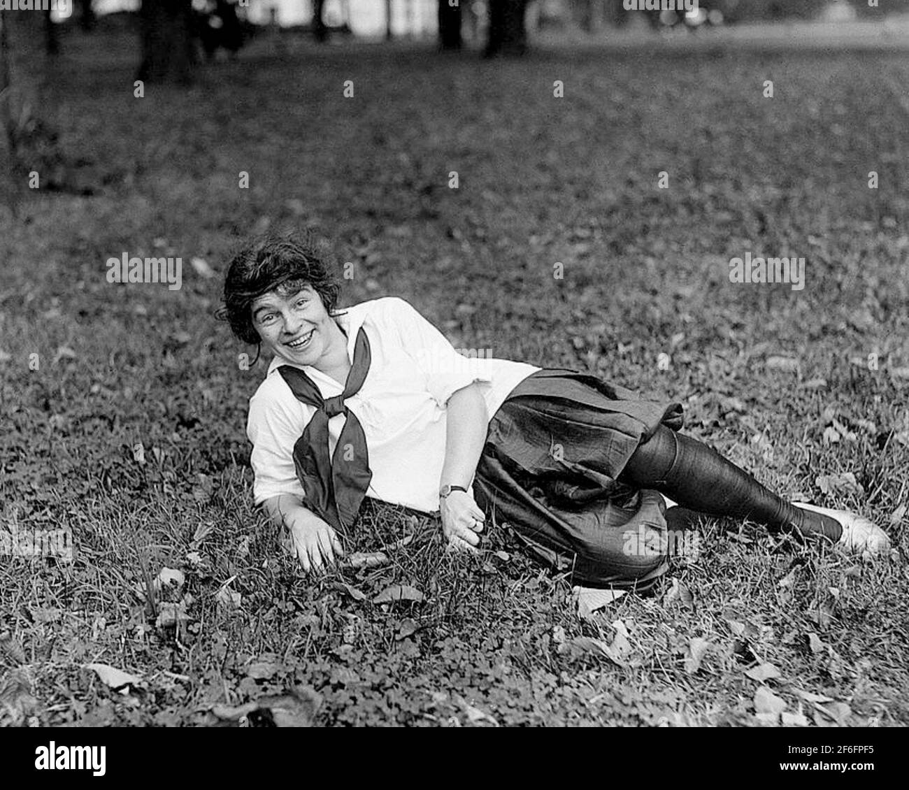 Female baseball player, 1920. Stock Photo