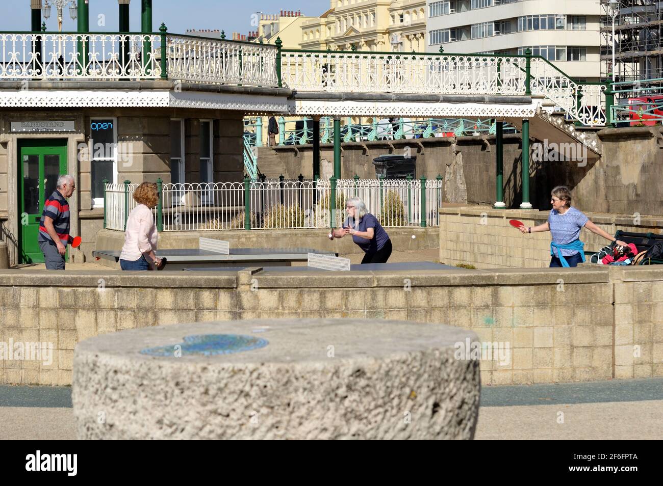 Brighton on sunny day, hotest day of the year after covid lockdown. Old
