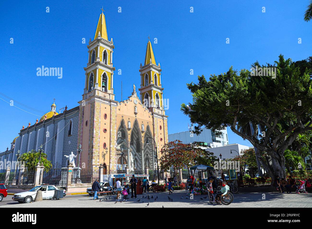 Cathedral Basilica of the Immaculate Conception and public square in