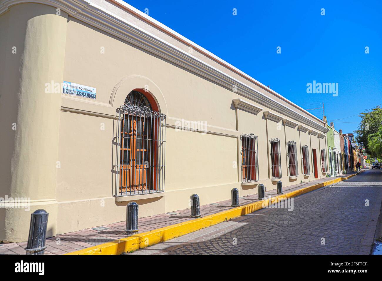 Old colonial houses and buildings in the historic center of Mazatlan