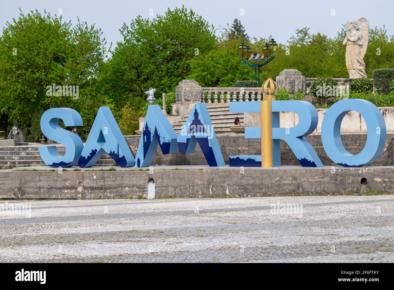 Sameiro Sanctuary in Braga Portugal logo Stock Photo