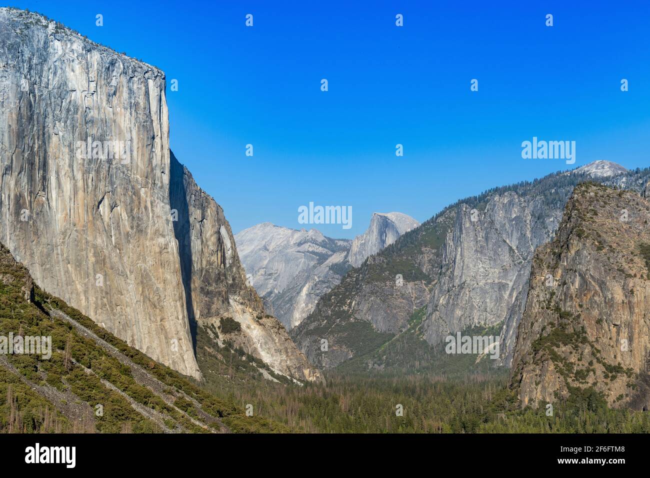 Daytime at Tunnel View, Yosemite National Park, California Stock Photo