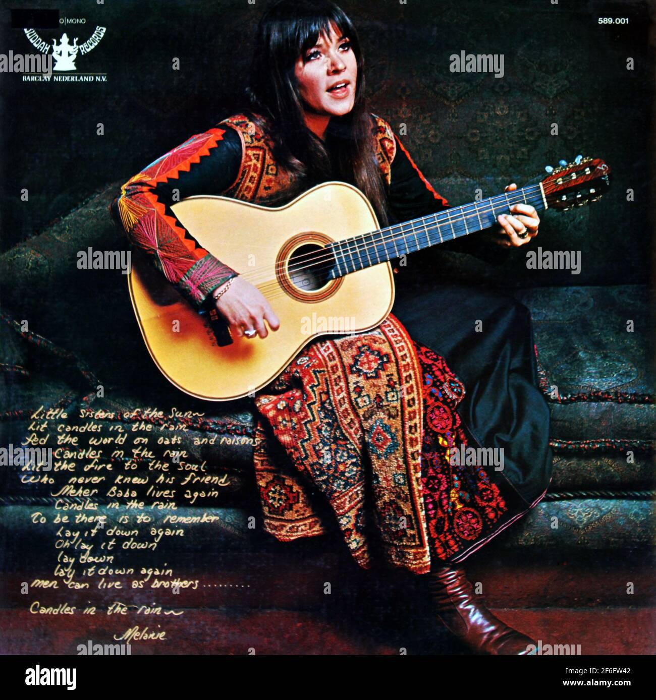 Melanie: 1970. LP front cover: Candles In The Rain Stock Photo