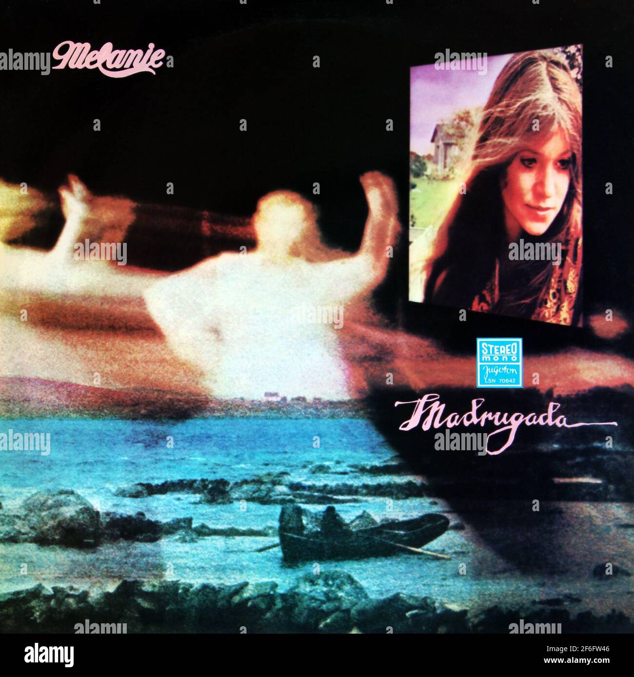 Melanie: 1974. LP front cover: Madrugada Stock Photo