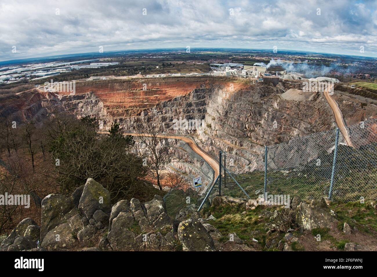 Bardon Hill Quarry. From the summit of Bardon Hill.  Leicestershire. Stock Photo