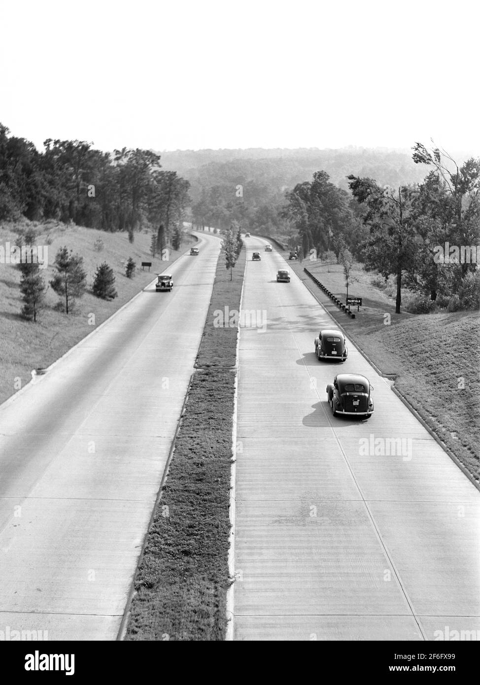 Merritt Parkway to New Haven, Fairfield, Connecticut, USA, Marion Post Wolcott, U.S. Farm Security Administration Stock Photo