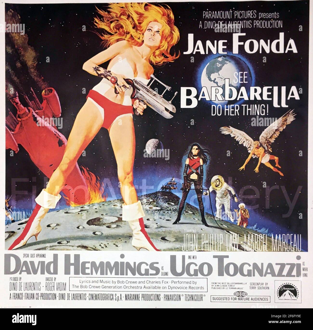 BARBARELLA 1968 Paramount Pictures film with Jane Fonda. Poster by Robert McGinnis Stock Photo