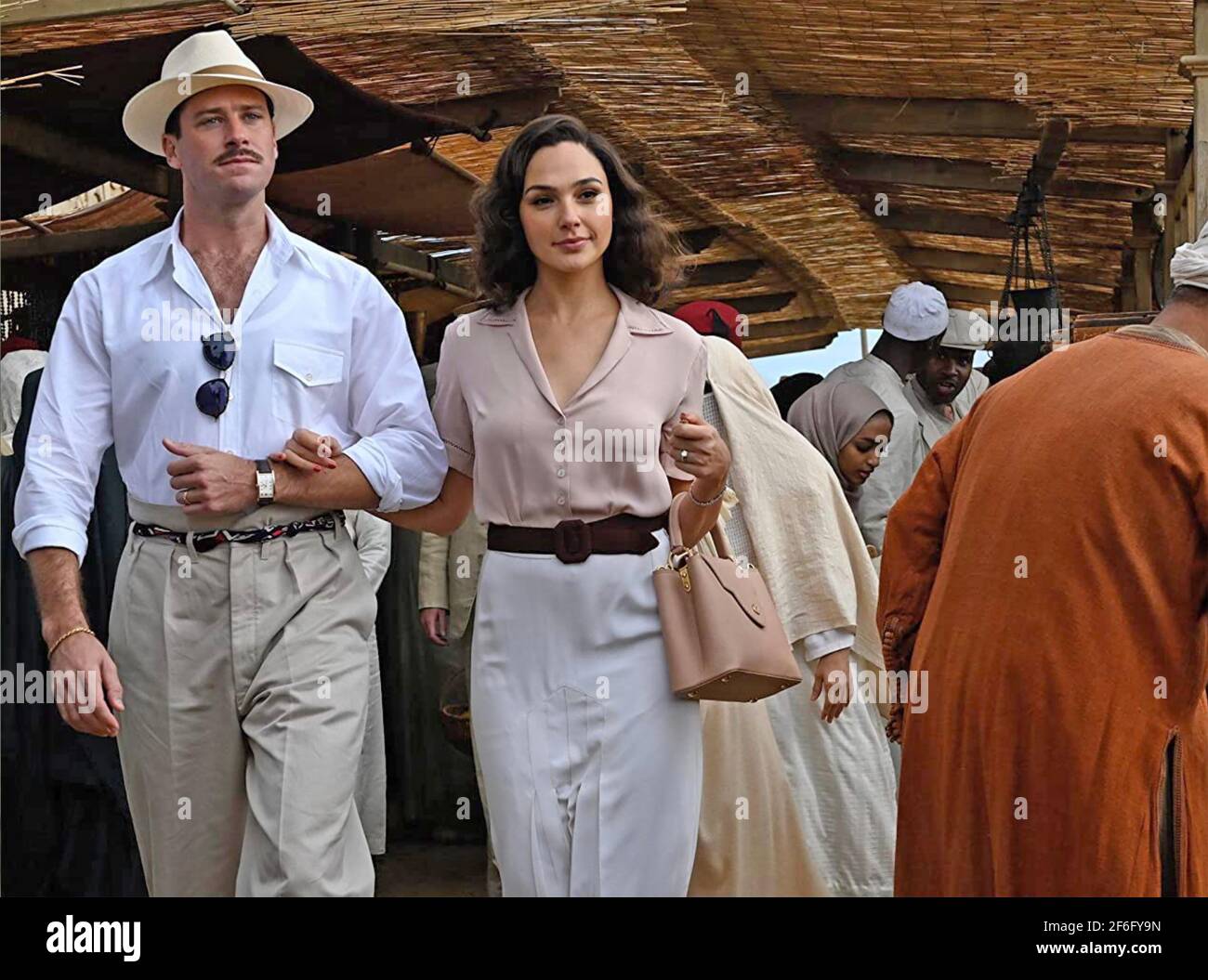 DEATH ON THE NILE  20th Century Studios film for 2022 with Gal Gadot as Linnet Ridgeway-Doyle and Armie Hammer as Simon Doyle Stock Photo