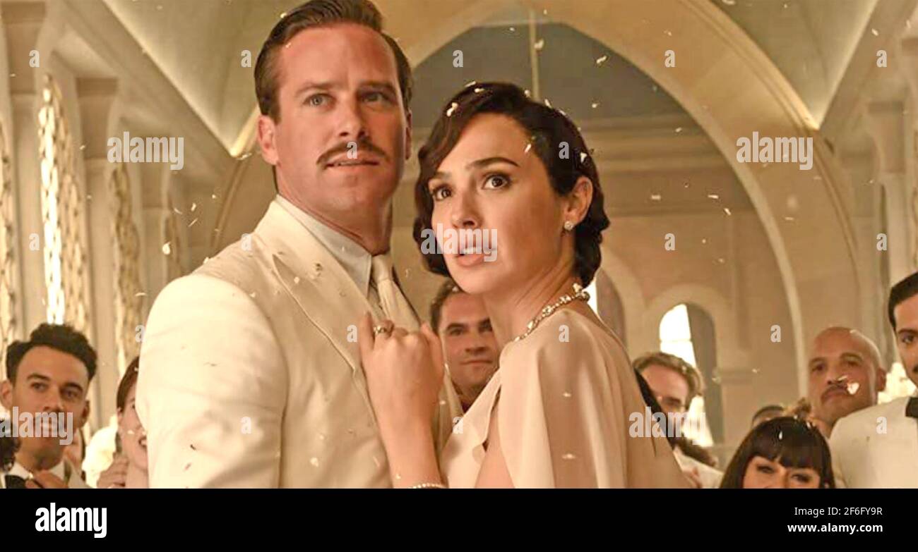 DEATH ON THE NILE  20th Century Studios film for 2022 with Gal Gadot as Linnet Ridgeway-Doyle and Armie Hammer as Simon Doyle Stock Photo