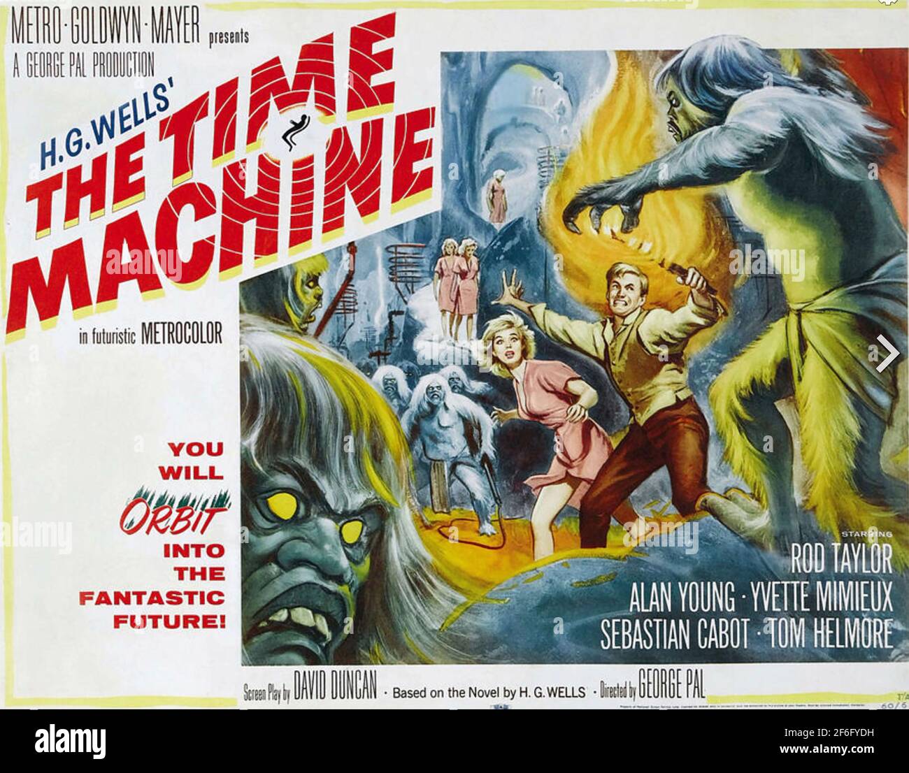 THE TIME MACHINE 1960 MGM film with Rod Taylor and Yvette Mimieux Stock Photo