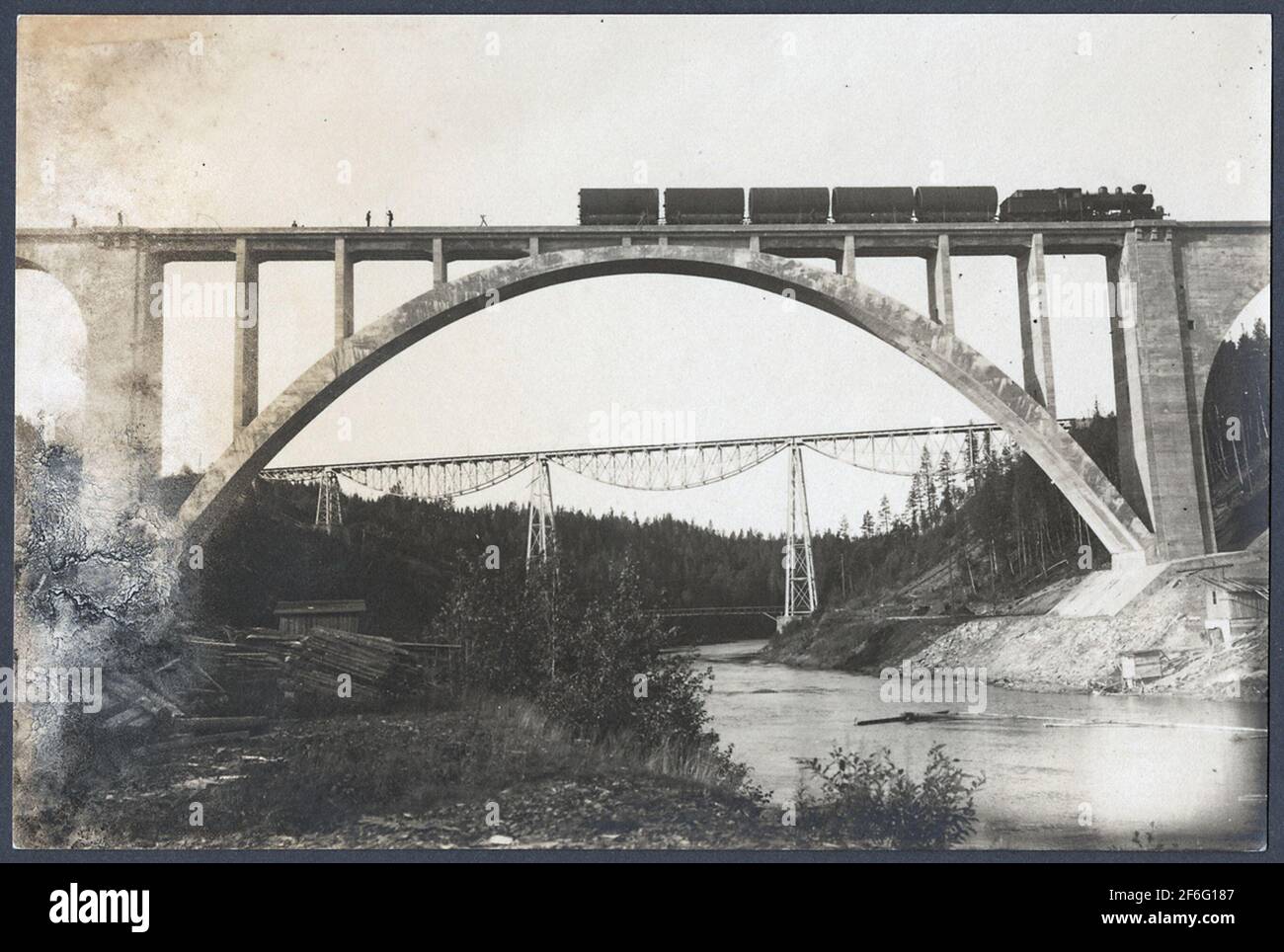 Sample load on the second bridge over the Örälven 1919. The first