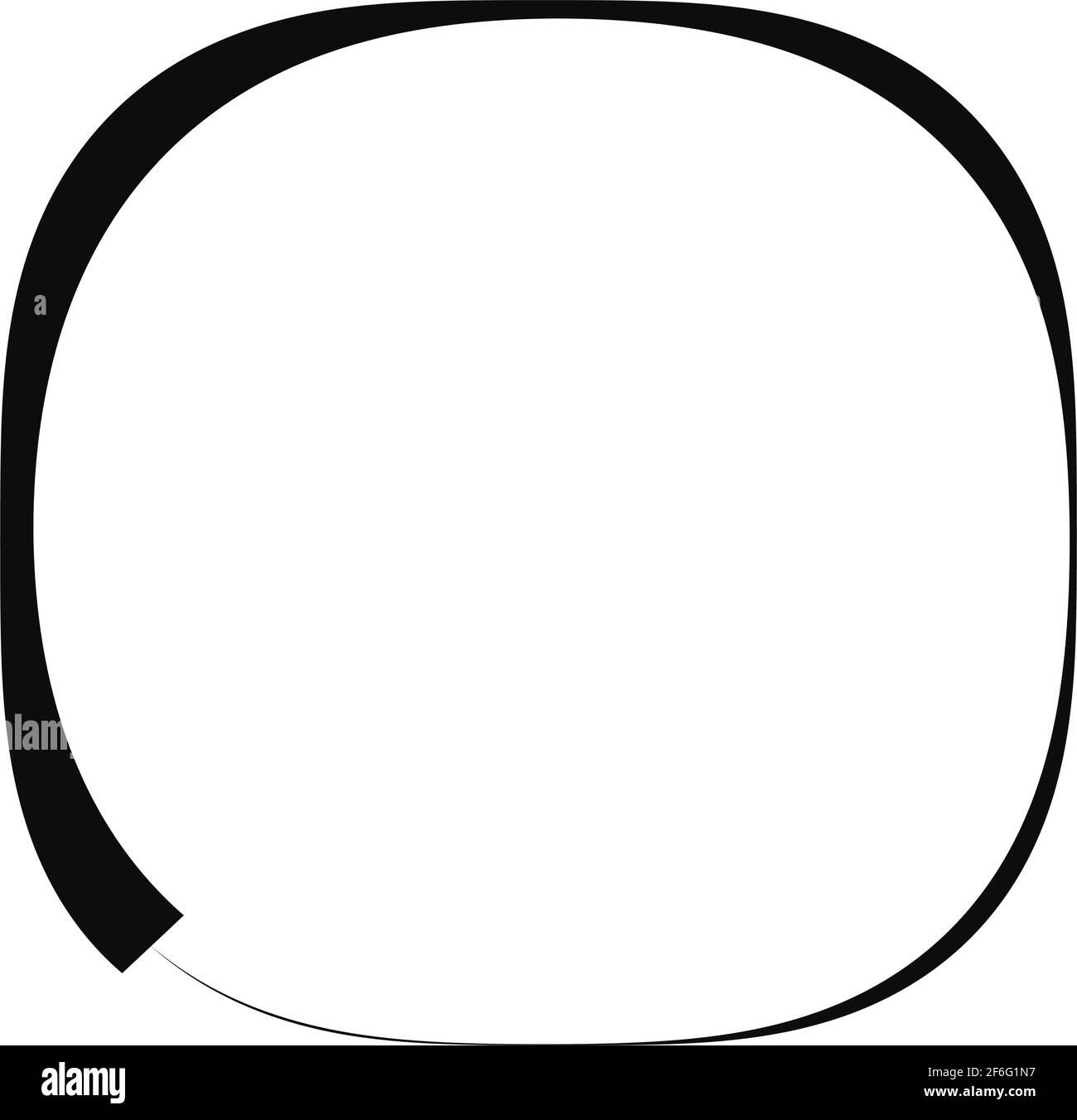 Abstract amorphous, distorted, freeform rounded square shape, element ...