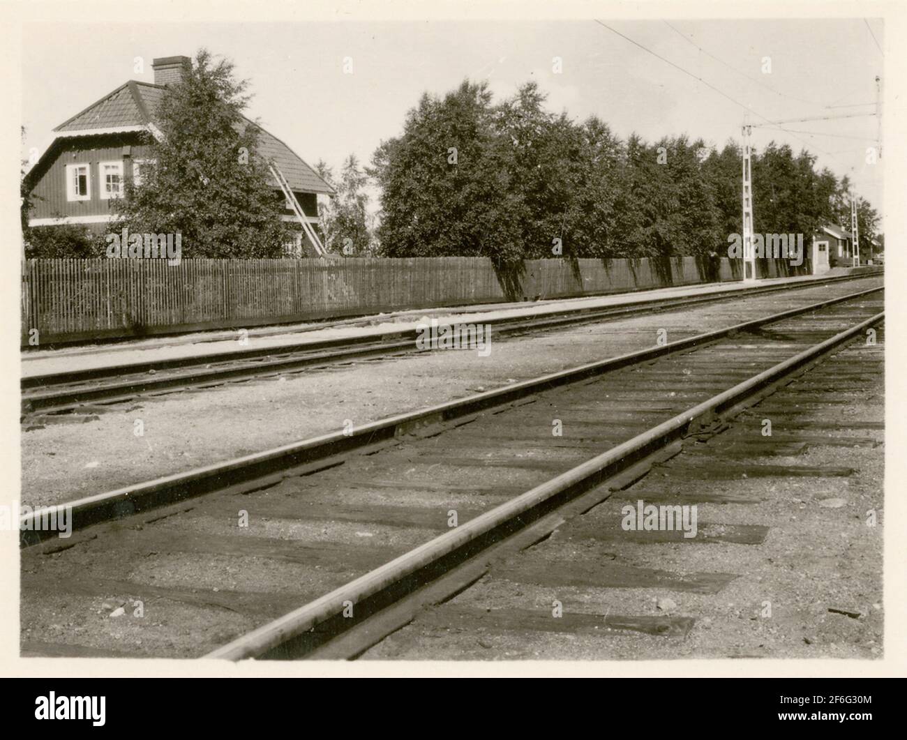 Part of the railroad at Gransjö Station Stock Photo Alamy