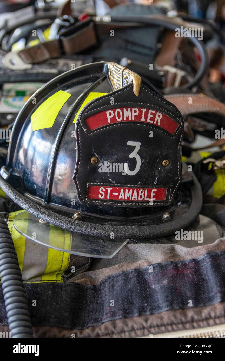 casque pompier caserne Stock Photo