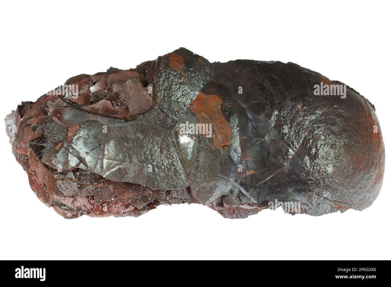 hematite (kidney ore) from Florence Mine, Egremont, England isolated on white background Stock Photo