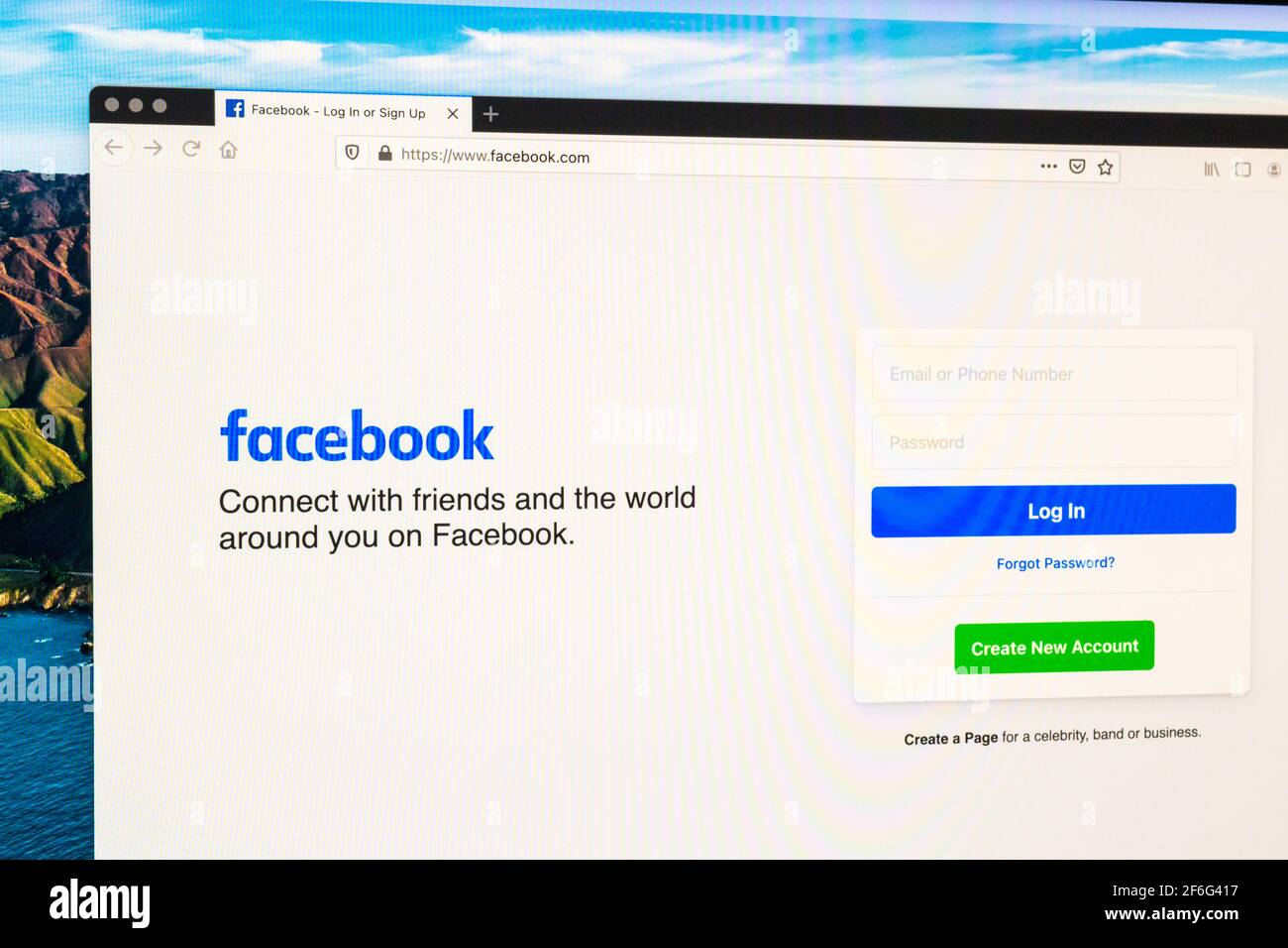 Facebook login page hi-res stock photography and images - Alamy
