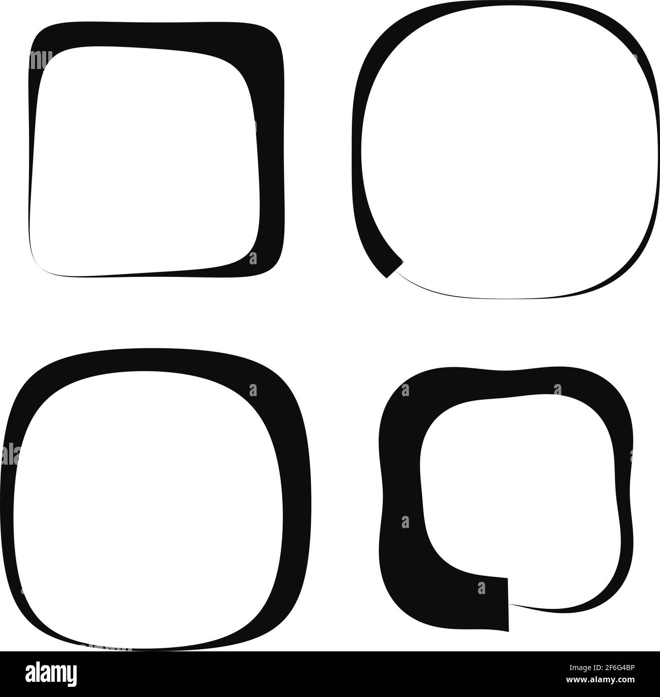 Abstract amorphous, distorted, freeform rounded square shape, element ...