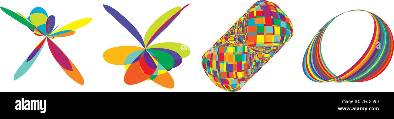 Curvy, rounded random vibrant colourful abstract shapes, design element ...